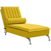 vidaXL Chaise longue de massage avec traversin Jaune velours