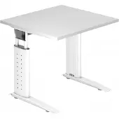 Hjh OFFICE PRO US08 höhenverstellbarer Schreibtisch weiß quadratisch