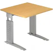 Hjh OFFICE PRO US08 höhenverstellbarer Schreibtisch buche quadratisch