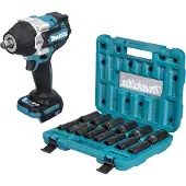 Makita DTW 700 Z Clé à choc sans fil 18 V 700 Nm 1/2'' Brushless + clé à douille 14 pces - sans batterie, sans chargeur