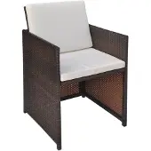 vidaXL Chaises de jardin 2 pcs. avec coussins Poly Rattan Marron