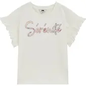 We fashion T-Shirt 'Serenite' ivoire / jaune / lilas / blanc cassé