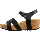 The Divine Factory Sandales 'Noga Ety Edge Leder-Sandalen mit Keilabsatz' noir