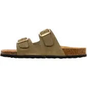 The Divine Factory Mule 'Leder-Pantoletten Noga Sierra Edge' kaki