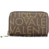 Valentino Élégant portefeuille pour femme marron : double compartiment, fermeture à glissière, recyclé