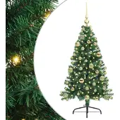 vidaXL Arbre de Noël artificiel pré-éclairé vert 120 cm PVC