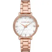 Michael Kors Montre à affichage analogique or rose / blanc perle