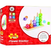 Bigjigs Toys Jouet en bois Compter les fleurs, +1 an, Big Jigs