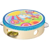 Goki Tambourin en bois avec clochettes Sunshine
