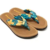 Brasileras Claquettes / Tongs 'Hibiscus Nudo' jaune / vert