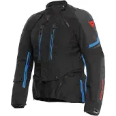 Dainese Super Adventure Absoluteshell S26, veste textile imperméable pour moto, noire/bleue, taille 52
