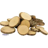 WEPLAY 310065 Rondelles de bois naturel, grand Ø 6-9 x 0,5 cm, naturel (1 Kg)