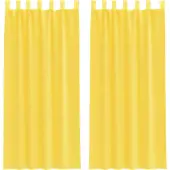 vidaXL Voile Rideaux avec poches pour tringles 2 pcs. Jaune