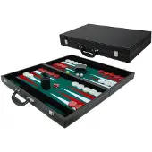 HOT Games Coffret Backgammon Noir/Vert Ingel.53x8