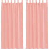 vidaXL Voile Rideaux avec poches pour tringles 2 pcs. Rose