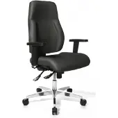 Topstar Chaise de bureau professionnelle P91 AL.G3 Chaise de bureau ergonomique avec accoudoirs (réglable en hauteur) Tissu gris Chaise pivotante pour le bureau, la maison