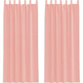 vidaXL Voile Rideaux avec poches pour tringles 2 pcs. Rose