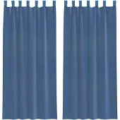 vidaXL Voile Rideaux avec poches pour tringles 2 pcs. Bleu roi