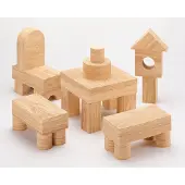 WEPLAY Blocs de construction Softwood EVA imitation bois 152 pièces