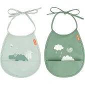 Done by Deer Bavoir - PU - 2 Pack - Croco Green - - UneTaille - Bavoir