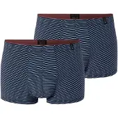Schiesser Boxers ' Long Life Soft ' bleu foncé / blanc