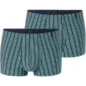 Schiesser Boxers ' Long Life Soft ' vert / pétrole / blanc cassé