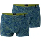 Schiesser Boxers ' Long Life Soft ' bleu / citron vert