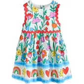 Next Robe bleu clair / jaune / rouge / blanc