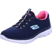 SKECHERS Slip on 'Summits' bleu marine / menthe / rose