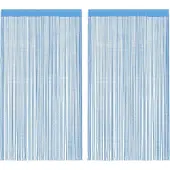 vidaXL Rideaux à fils 2 pcs. Bleu clair 100x250 cm