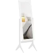 HOMCOM Miroir sur pied pieds surélevés miroir de passage miroir de maquillage facile d'entretien MDF 831-268