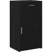 vidaXL Meuble de rangement latéral, imitation chêne noir, 50 x 42,5 x 93 cm