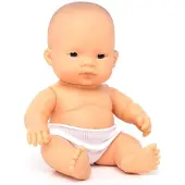 Miniland Poupée bébé , petite fille asiatique, 21 cm - poupée réaliste pour les jeux de rôle