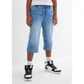 Bonprix Bermuda long en jean, taille extensible, slim