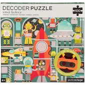 Sonstige Verlage Petit Collage Puzzle robots 100 pièces avec lunettes 3D