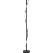 Globo Lampadaire LED, noir, aspect bois, H 150,7 cm