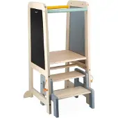 Janod - J09640 Tour d'observation en bois - Rglable 2 Heights - 1 Board amovible 1 tableau noir 2 craies 1 pinceau - partir de 18 mois