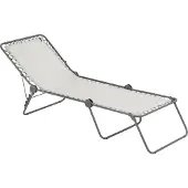 Lafuma Bain De Soleil Pliant En Acier Beige L192xl71xh90