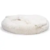 Beeztees Lit pour chien Yala en peluche beige, diamètre : 80 cm