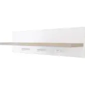Roba Porte-Manteau Murale en Bois "Moritz" à 3 Crochets et 1 Étagère - Blanc/Luna Elm