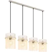 Globo Suspension 4 lumières Gorley brun sable avec verre
