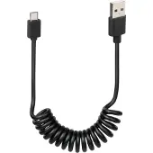 Lampa Câble Spiralé USB-A vers micro USB Noir 1 m