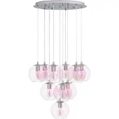 Eglo Cluster, lustre en forme de cluster, modèle Ariscani 2, suspension à 10 lumières, finition irisée. Suspension pour escalier, lustre pour galerie, douille E27, diamètre 64,5 cm