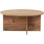 Skye Decor , Soleil - Atlantic Pine, Table basse, Pin atlantique, plateau 100 % mélamine, 90 x 90 x 40 cm