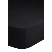 Good Morning Jersey hoeslaken, zwart - 90 x 220 cm