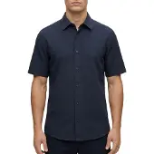BOSS pour homme. 50537382 Maillot de bain marine (XL), Casuel, Coton, Manche courte