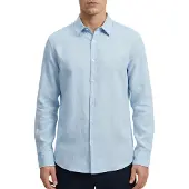 BOSS pour homme. 50567579 Chemise bleue du 6e relégable (S), Casuel, Coton, Classique, Manche longue