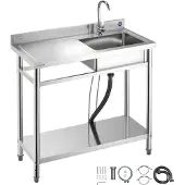 Vevor Évier cuisine utilitaire en acier inoxydable