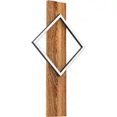 Eglo Applique murale LED Boyal, applique murale avec poutres en bois, lampe de couloir murale en bois rustique et métal, spot mural, blanc chaud, 56 cm