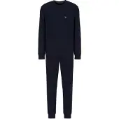 Emporio Armani Pyjama long bleu marine / blanc